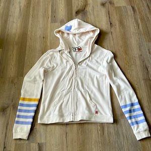 Free City GAP collaboration white zip up hoodie sz S